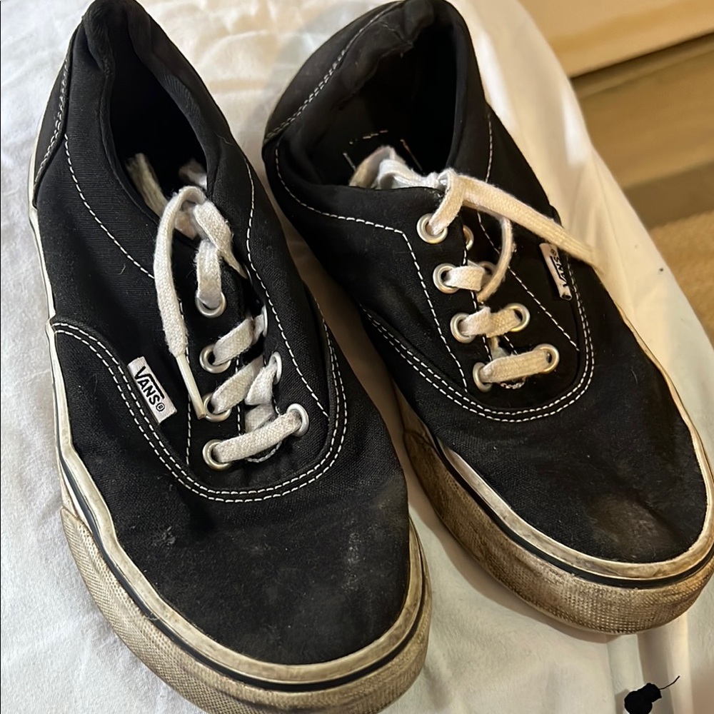 Vans Black and White Canvas Shoes